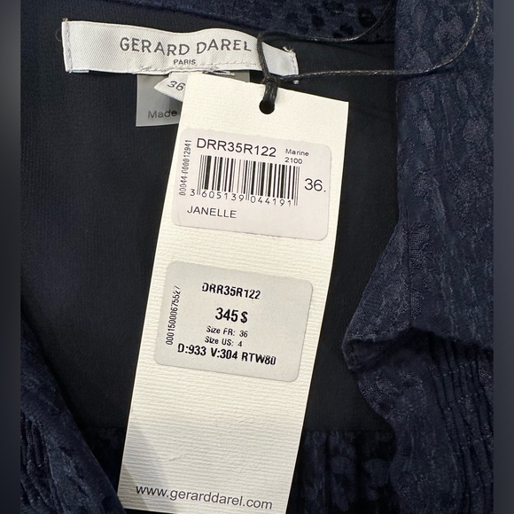 ✨NWT✨ Gerard Darel Blue & Black Cheetah Print Janelle Dress Size 36 (US Size 4) - Picture 12 of 16